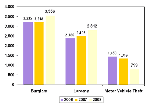 Chart of the property crime prosecutions.