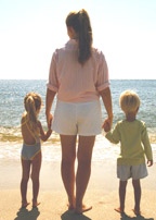 family at the beach